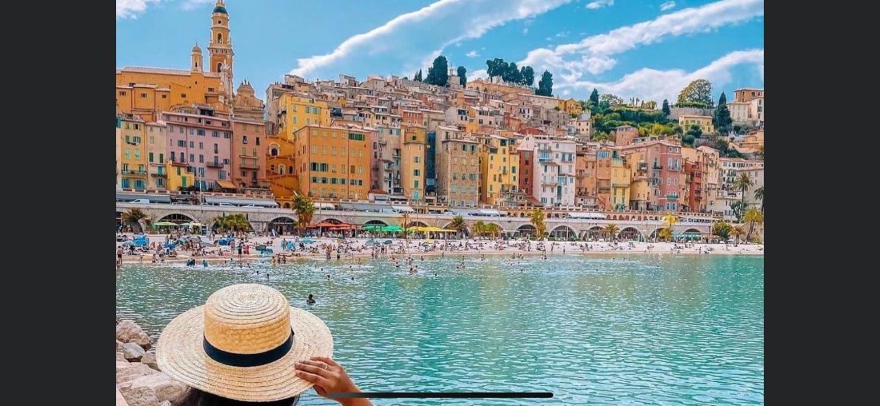 Menton Centre Vue Imprenable Sur Mer Et Jardin Bioves Esterno foto