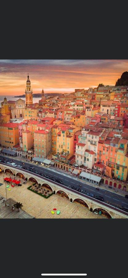 Menton Centre Vue Imprenable Sur Mer Et Jardin Bioves Esterno foto
