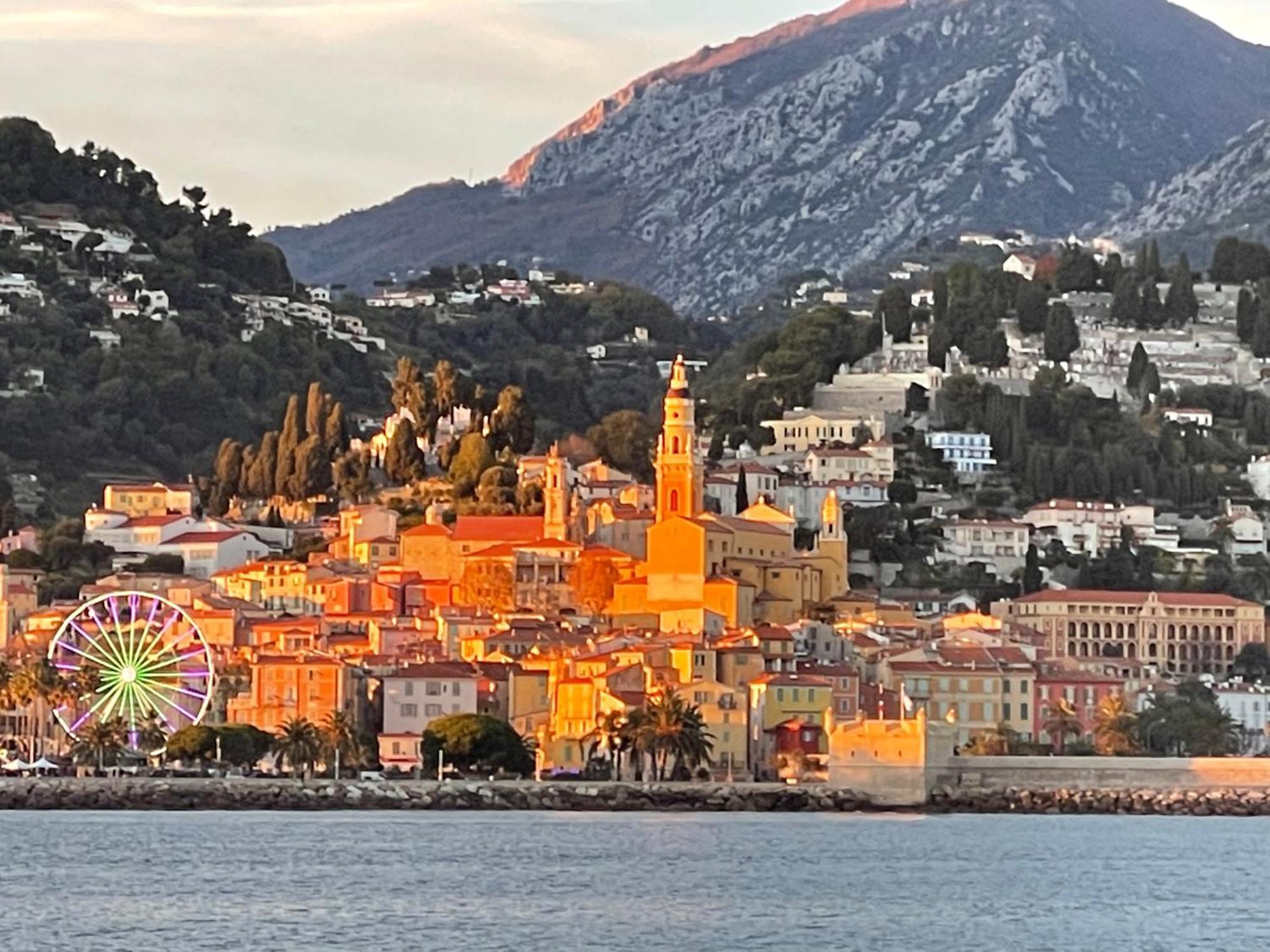 Menton Centre Vue Imprenable Sur Mer Et Jardin Bioves Esterno foto