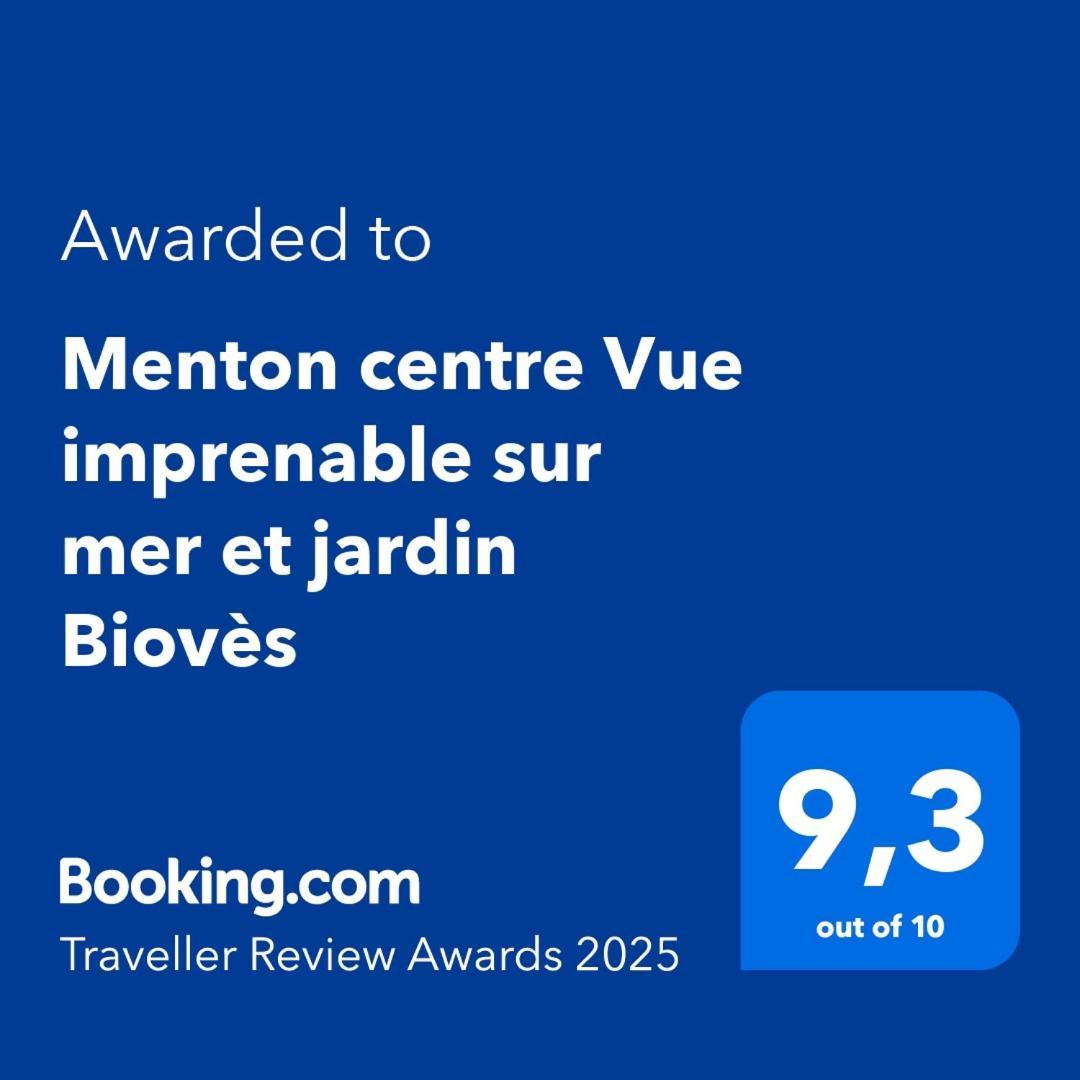 Menton Centre Vue Imprenable Sur Mer Et Jardin Bioves Esterno foto